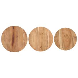 Mese laterale, 3 buc., lemn masiv de acacia, 5 image