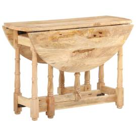 Masă de bucătărie, 110x76 cm, lemn masiv de mango, rotundă, 5 image