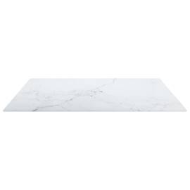 Blat masă alb 70x70 cm 6 mm sticlă securizată design marmură, 4 image
