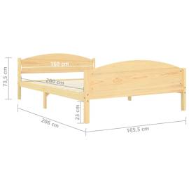 Cadru de pat, 160x200 cm, lemn masiv de pin, 7 image