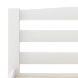 Cadru de pat, alb, 140x200 cm, lemn de pin masiv, 5 image