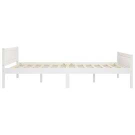 Cadru de pat, alb, 140x200 cm, lemn de pin masiv, 3 image