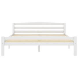 Cadru de pat, alb, 160x200 cm, lemn de pin masiv, 3 image