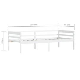 Cadru de pat, alb, 90x200 cm, lemn de pin masiv, 9 image