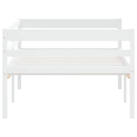 Cadru de pat, alb, 90x200 cm, lemn de pin masiv, 5 image