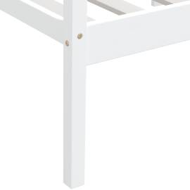 Cadru de pat, alb, 90x200 cm, lemn de pin masiv, 8 image