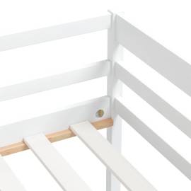 Cadru de pat, alb, 90x200 cm, lemn de pin masiv, 7 image