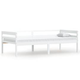 Cadru de pat, alb, 90x200 cm, lemn de pin masiv, 2 image