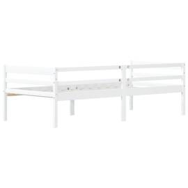 Cadru de pat, alb, 90x200 cm, lemn de pin masiv, 6 image