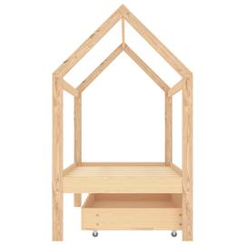 Cadru pat pentru copii, cu un sertar, 80x160 cm, lemn masiv pin, 4 image