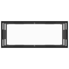 Dulap tv, cu sticlă securizată, negru, 100x40x40 cm, 4 image