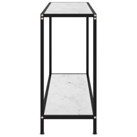 Masă consolă, alb, 100 x 35 x 75 cm, sticlă securizată, 3 image