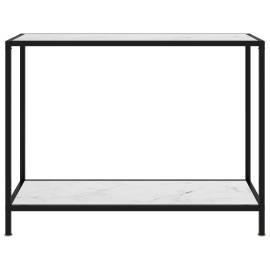 Masă consolă, alb, 100 x 35 x 75 cm, sticlă securizată, 2 image
