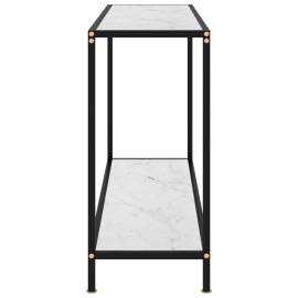 Masă consolă, alb, 120 x 35 x 75 cm, sticlă securizată, 3 image