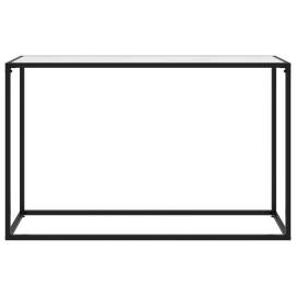 Masă consolă, alb, 120x35x75 cm, sticlă securizată, 2 image
