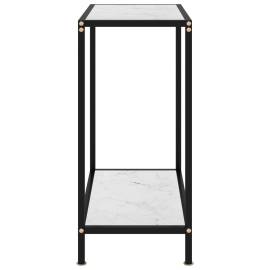 Masă consolă, alb, 60 x 35 x 75 cm, sticlă securizată, 3 image