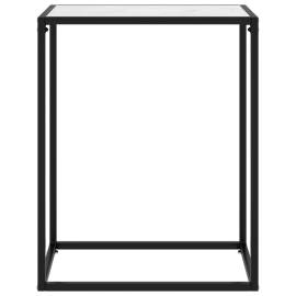 Masă consolă, alb, 60x35x75 cm, sticlă securizată, 2 image