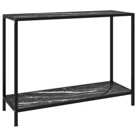 Masă consolă, negru, 100 x 35 x 75 cm, sticlă securizată