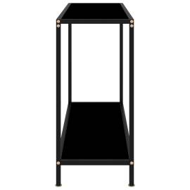 Masă consolă, negru, 100 x 35 x 75 cm, sticlă securizată, 3 image