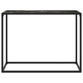 Masă consolă, negru, 100x35x75 cm, sticlă securizată, 2 image