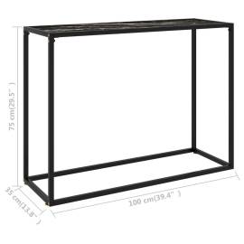 Masă consolă, negru, 100x35x75 cm, sticlă securizată, 6 image