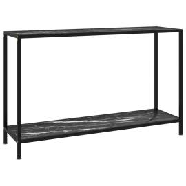 Masă consolă, negru, 120 x 35 x 75 cm, sticlă securizată