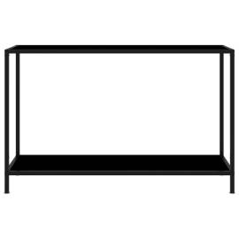 Masă consolă, negru, 120 x 35 x 75 cm, sticlă securizată, 2 image