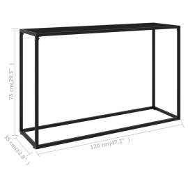 Masă consolă, negru, 120x35x75 cm, sticlă securizată, 6 image