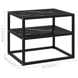 Masă consolă, negru, 50x40x40 cm, sticlă securizată, 5 image