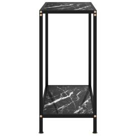 Masă consolă, negru, 60 x 35 x 75 cm, sticlă securizată, 3 image