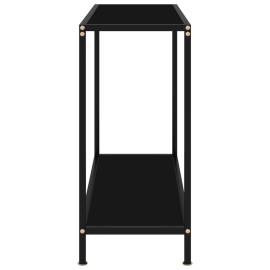 Masă consolă, negru, 80 x 35 x 75 cm, sticlă securizată, 3 image