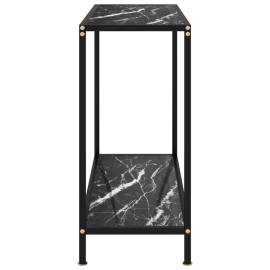 Masă consolă, negru, 80 x 35 x 75 cm, sticlă securizată, 3 image
