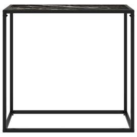 Masă consolă, negru, 80x35x75 cm, sticlă securizată, 2 image