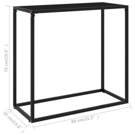 Masă consolă, negru, 80x35x75 cm, sticlă securizată, 6 image
