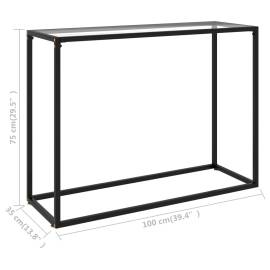 Masă consolă, transparent, 100x35x75 cm, sticlă securizată, 6 image