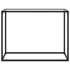 Masă consolă, transparent, 100x35x75 cm, sticlă securizată, 2 image