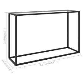 Masă consolă, transparent, 120x35x75 cm, sticlă securizată, 6 image