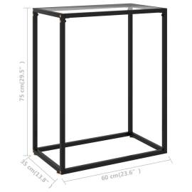 Masă consolă, transparent, 60x35x75 cm, sticlă securizată, 6 image