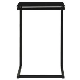 Masă laterală, negru, 40x40x60 cm, sticlă securizată, 2 image