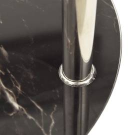 Masă laterală 2 niv. transparent/negru 38 cm sticlă securizată, 4 image