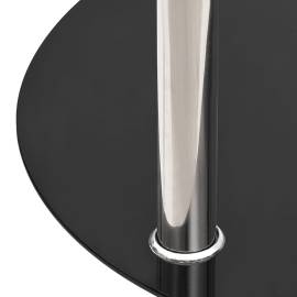 Masă laterală 2 niv. transparent/negru 38 cm sticlă securizată, 4 image
