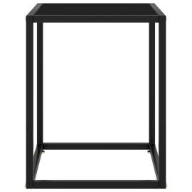Măsuță de cafea, neagră cu sticlă neagră, 40x40x50 cm, 2 image