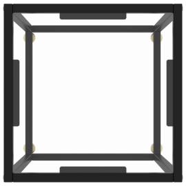 Măsuță de cafea, negru cu sticlă securizată, 40x40x50 cm, 3 image