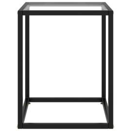 Măsuță de cafea, negru cu sticlă securizată, 40x40x50 cm, 2 image