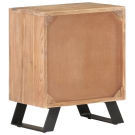 Noptieră, 40x30x50 cm, lemn masiv de acacia cu margini vii, 5 image