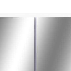 Dulap de baie cu oglindă și led-uri, alb, 80x15x60 cm, mdf, 8 image
