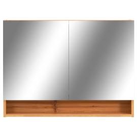 Dulap de baie cu oglindă și led-uri, stejar, 80x15x60 cm, mdf, 4 image