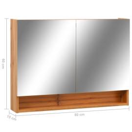 Dulap de baie cu oglindă și led-uri, stejar, 80x15x60 cm, mdf, 8 image