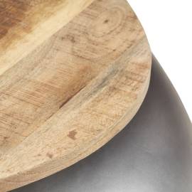 Măsuță de cafea, gri, 68x68x30 cm, lemn masiv de mango, 4 image