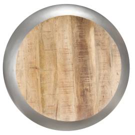 Măsuță de cafea, gri, 68x68x30 cm, lemn masiv de mango, 3 image